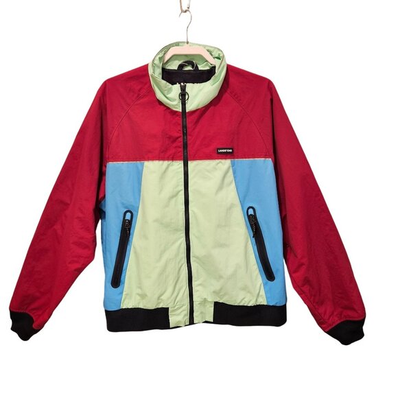 Lands End Jacket Mens Large colorful retro hipster wind breaker beachy coastal - Picture 1 of 16